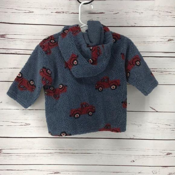 Hartstrings‎ Baby ZIP Up fleece Red Truck 12 months hooded Jacket - Picture 2 of 7